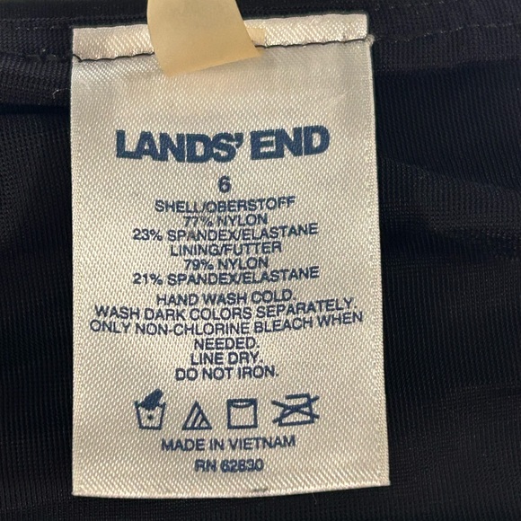 Lands' End Swim Womens 6 Black Built in Briefs Swim Shorts 3" inseam Athletic - Picture 3 of 9